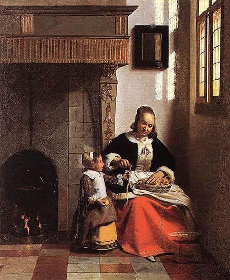 Pieter de Hooch A Woman Peeling Apples china oil painting image